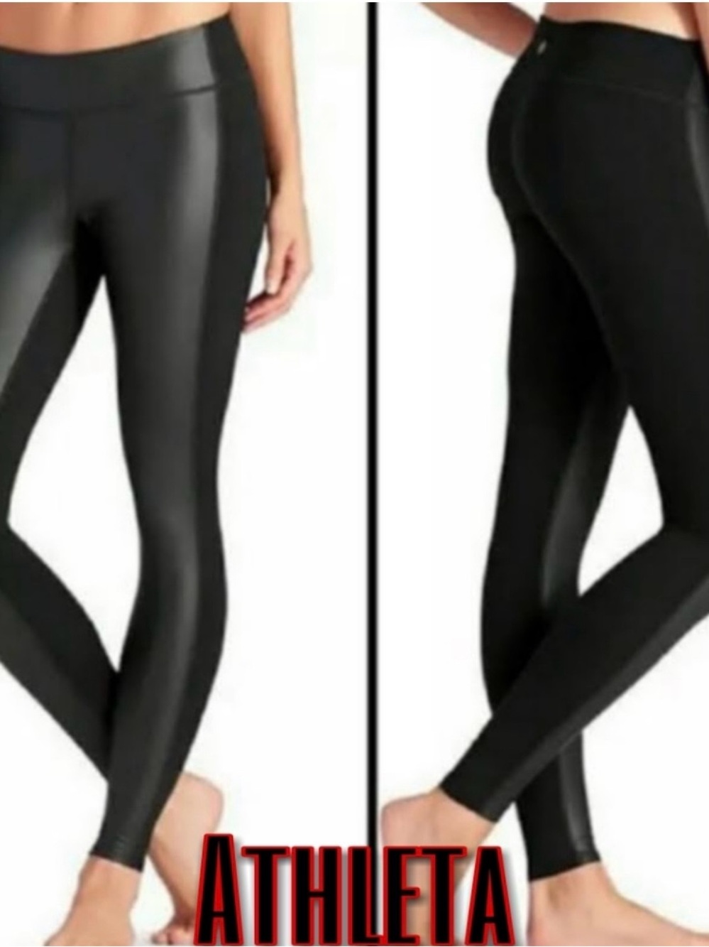 Athleta Black Faux Leather High-Waist Leggings